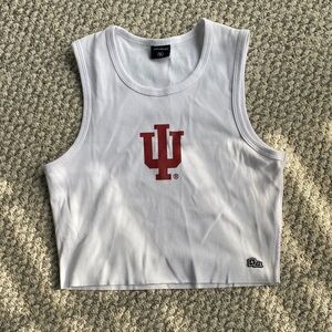 Hype and Vice Indiana University White Crop Top with Red Logo